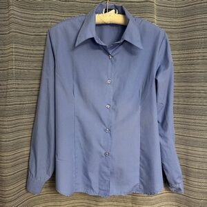 Danielle B Vintage Blue Cotton Blend Dress Shirt Size 8